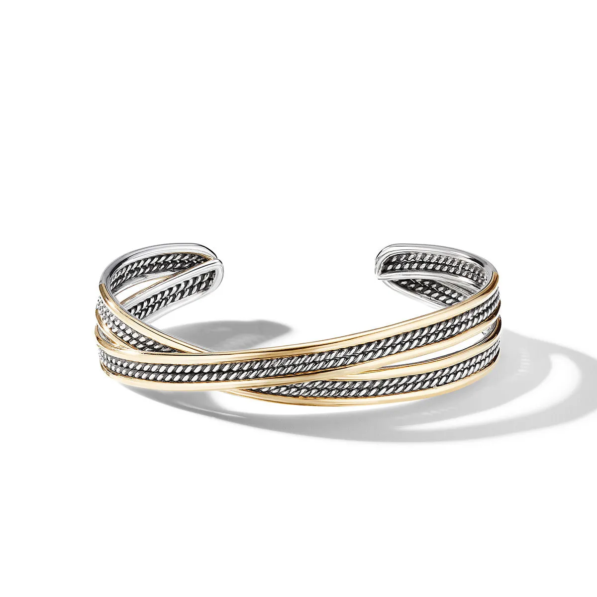 DY Origami Cuff Bracelet in Sterling Silver with 18K Yellow Gold