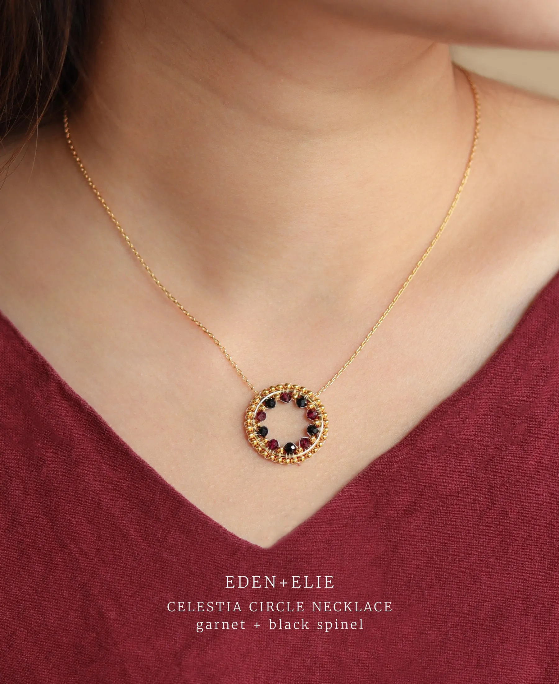 EDEN   ELIE Celestia Circle Necklace - Aerolite   Lapis