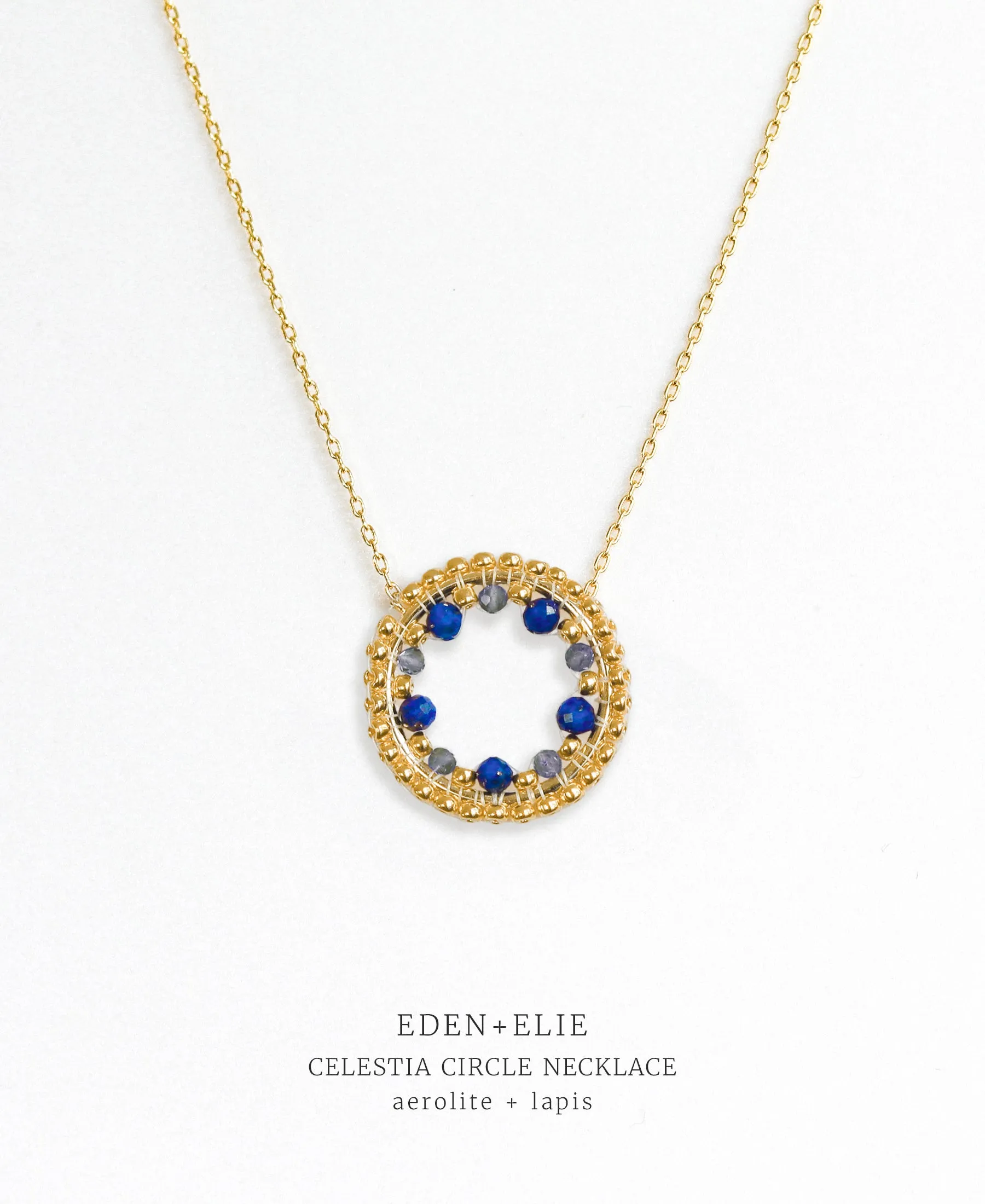 EDEN   ELIE Celestia Circle Necklace - Aerolite   Lapis