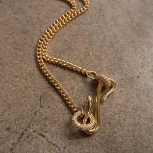 Elegant gold-plated zircon necklace