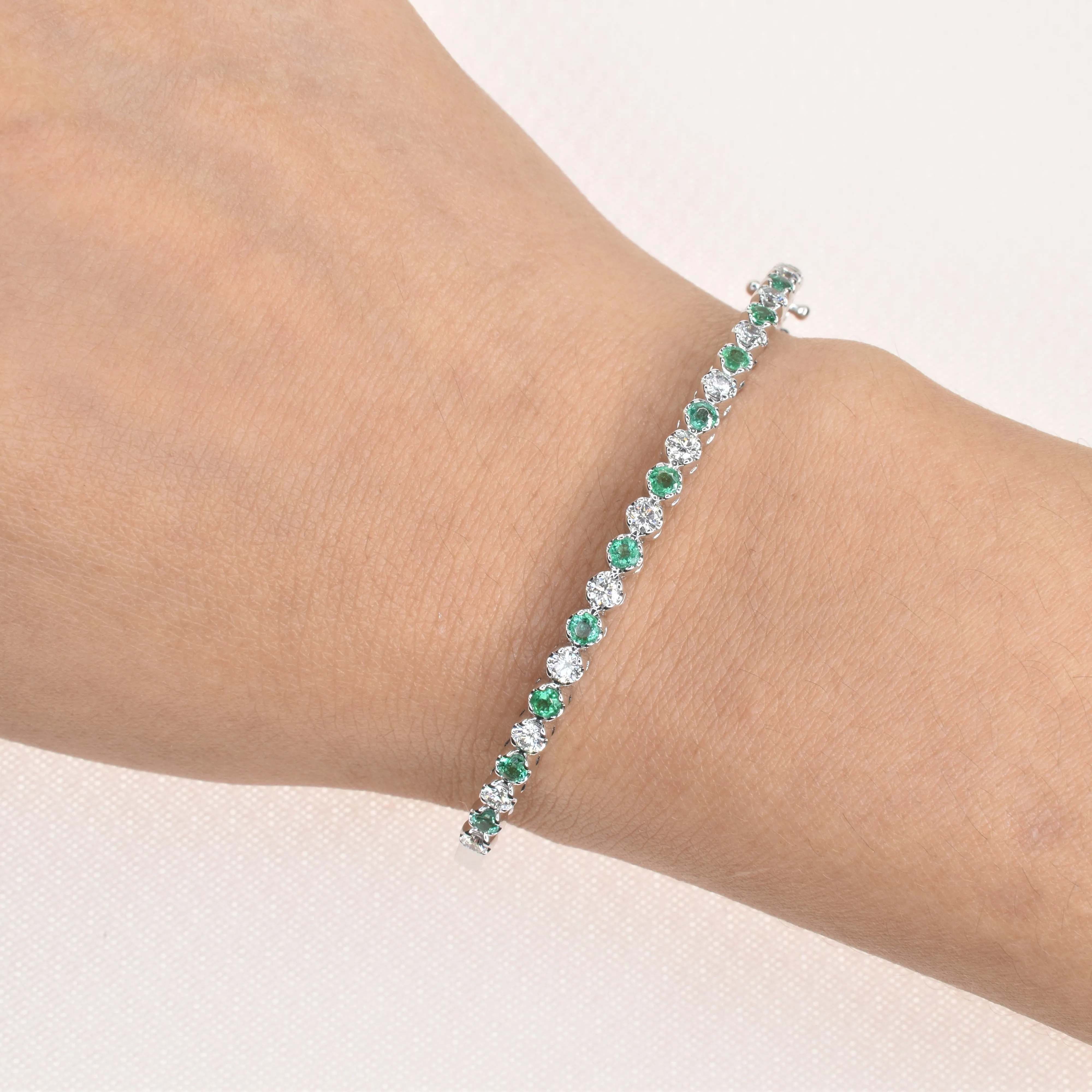 Emerald and Diamond Bangle
