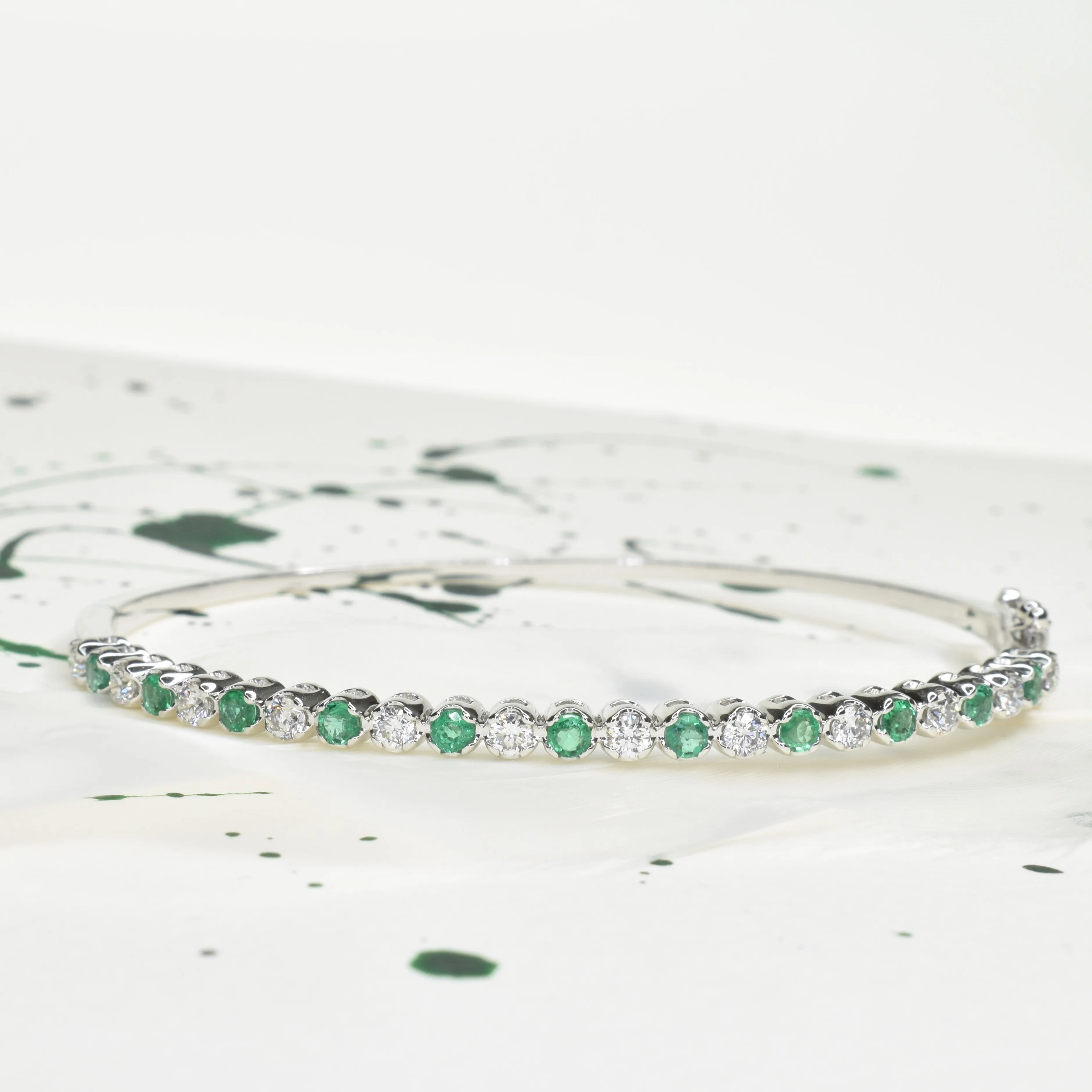 Emerald and Diamond Bangle