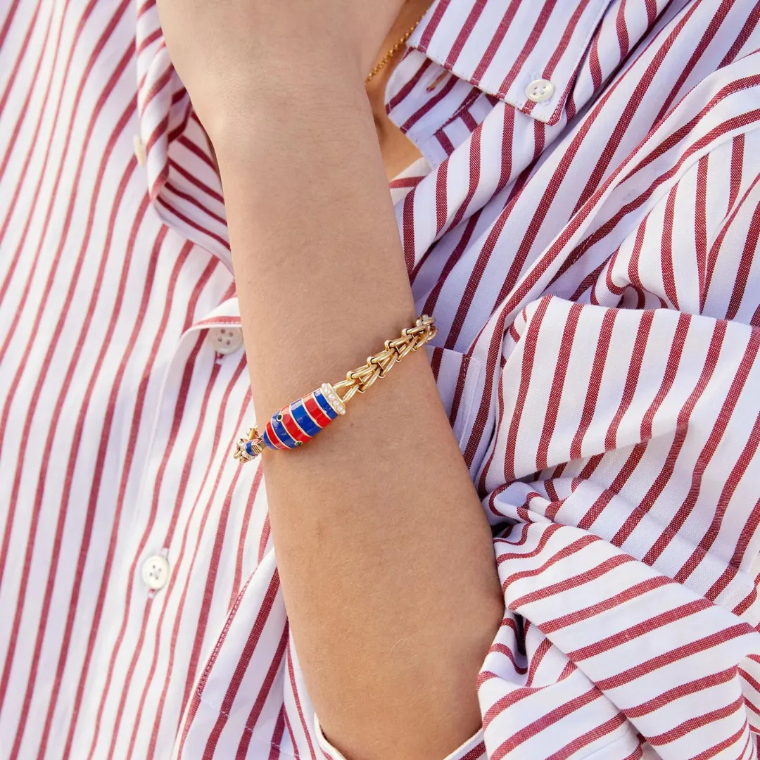 Enamel Snake Statement Bracelet