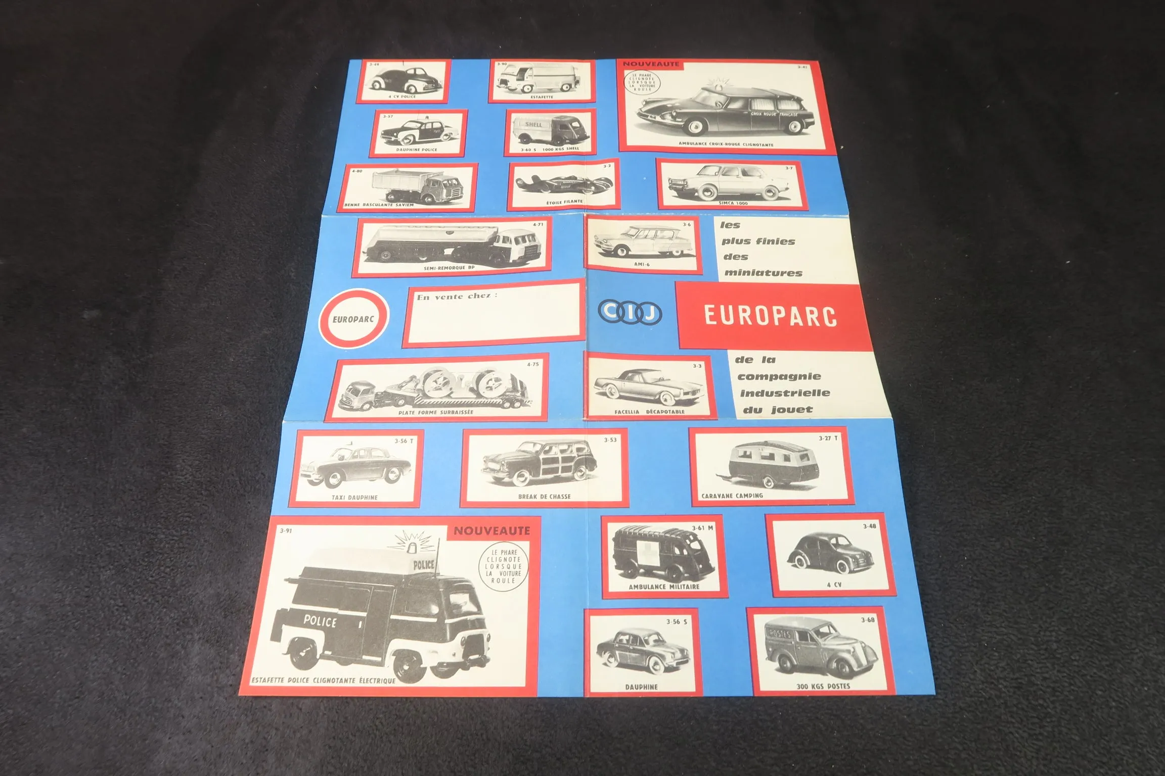 Europarc CIJ 'Les Plus Finies des Miniatures' Fold-Out Catalogue , 99% Mint!