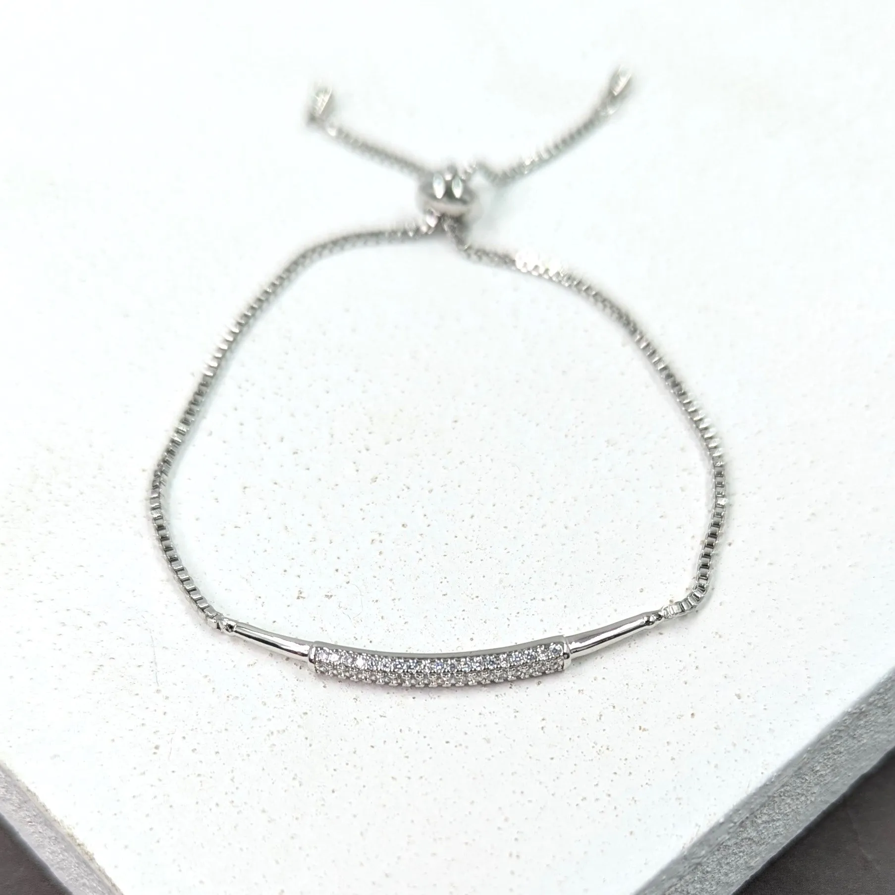 Fine crystal encrusted bar friendship bracelet