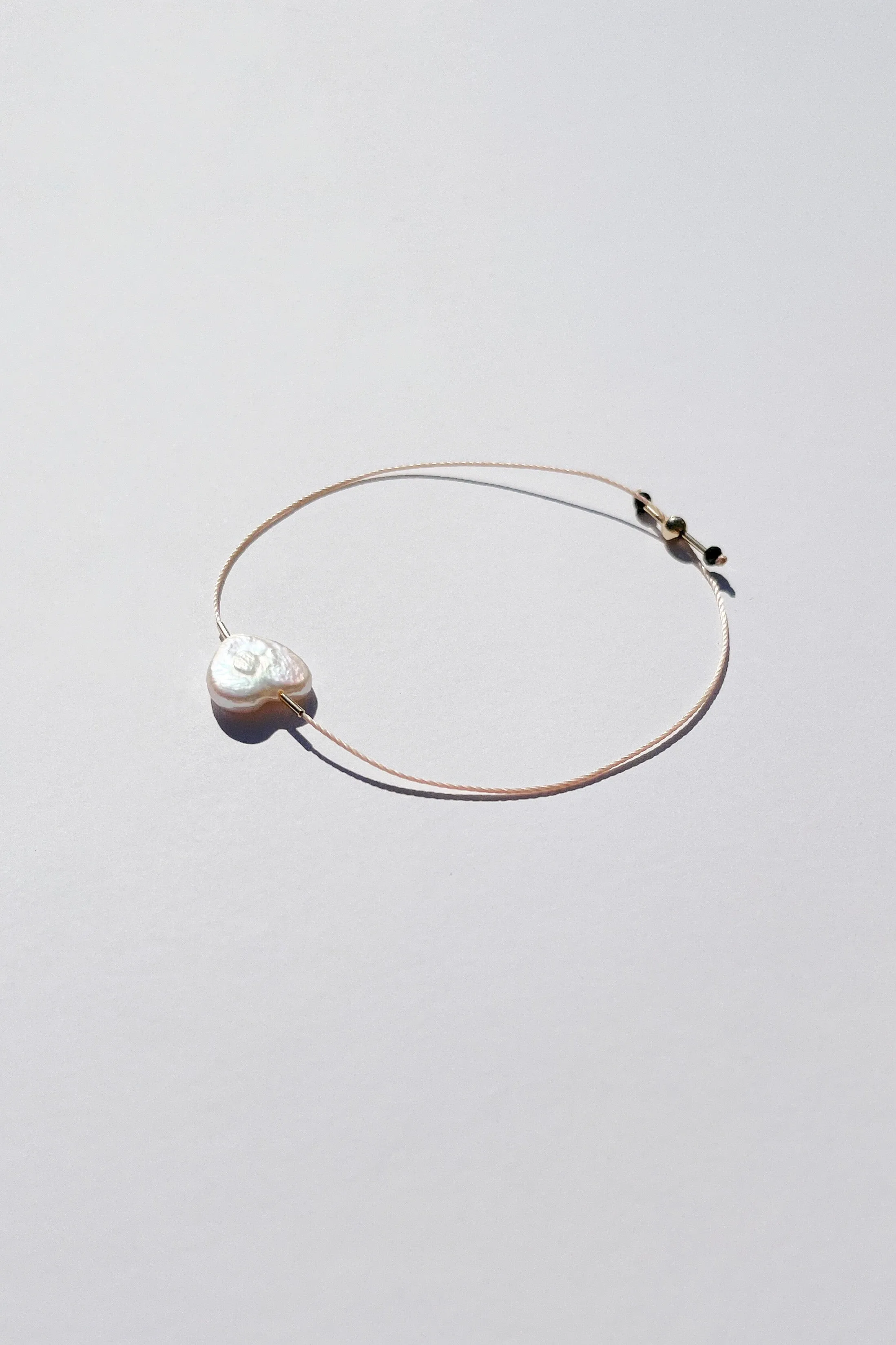Freshwater Heart Pearl Bracelet with Nylon String