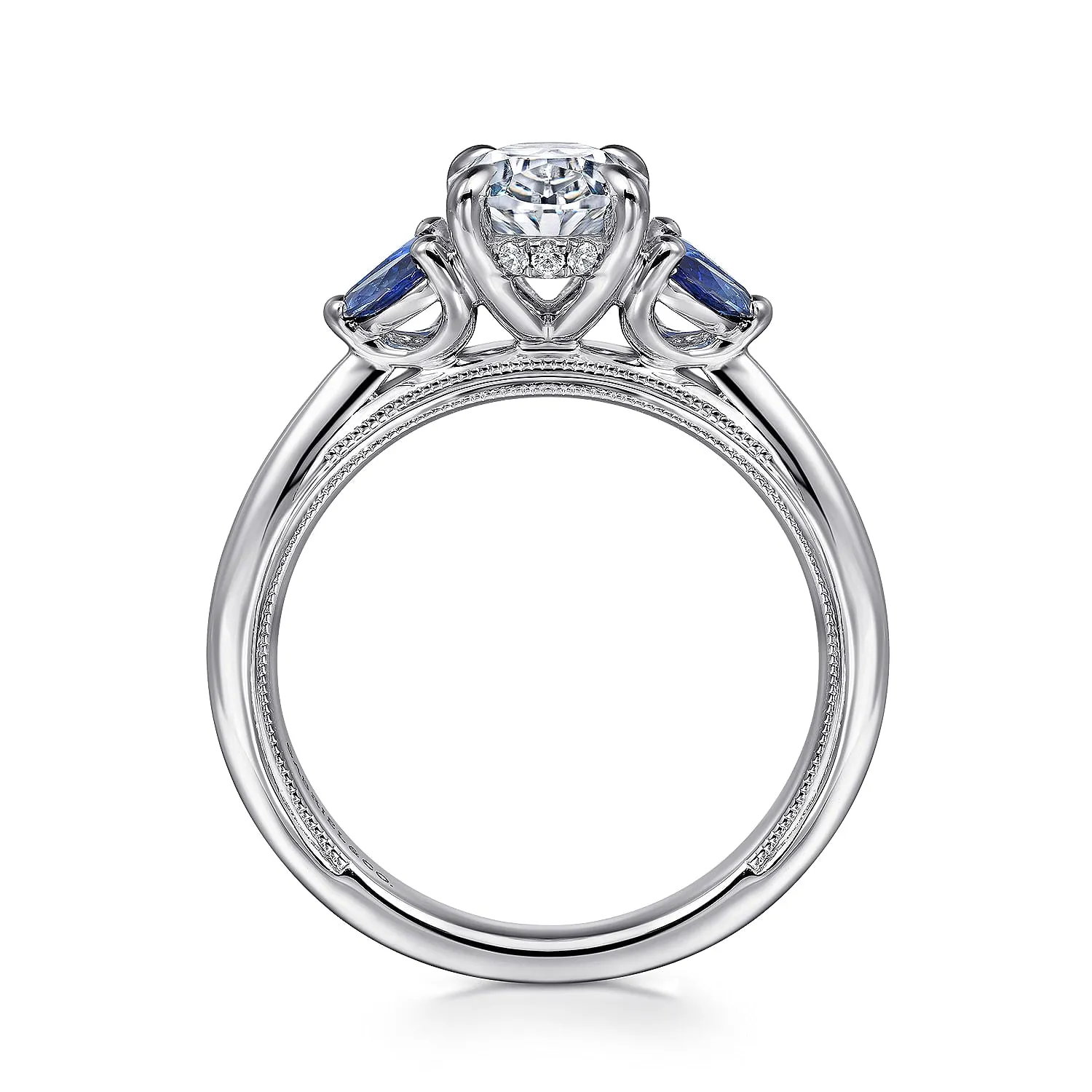 Gabriel & Co. White Gold Side Stones Marquise Diamond Engagement Ring ER16244O6W44SA