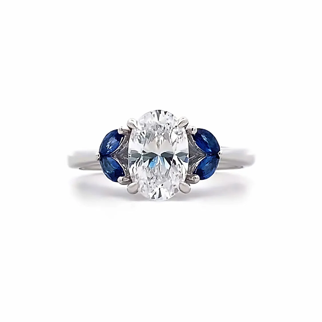 Gabriel & Co. White Gold Side Stones Marquise Diamond Engagement Ring ER16244O6W44SA