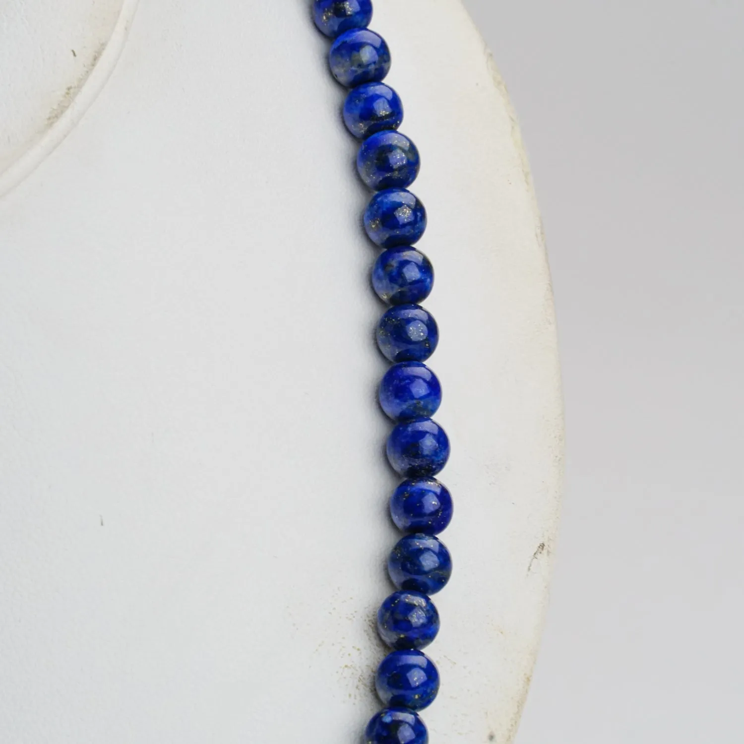 Genuine Lapis Lazuli Beaded Necklce (6mm)