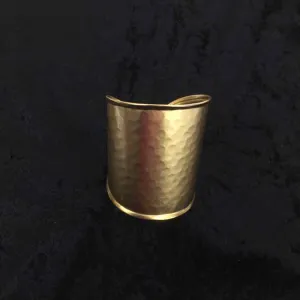 Gold Color Hammered Cuff Bracelet