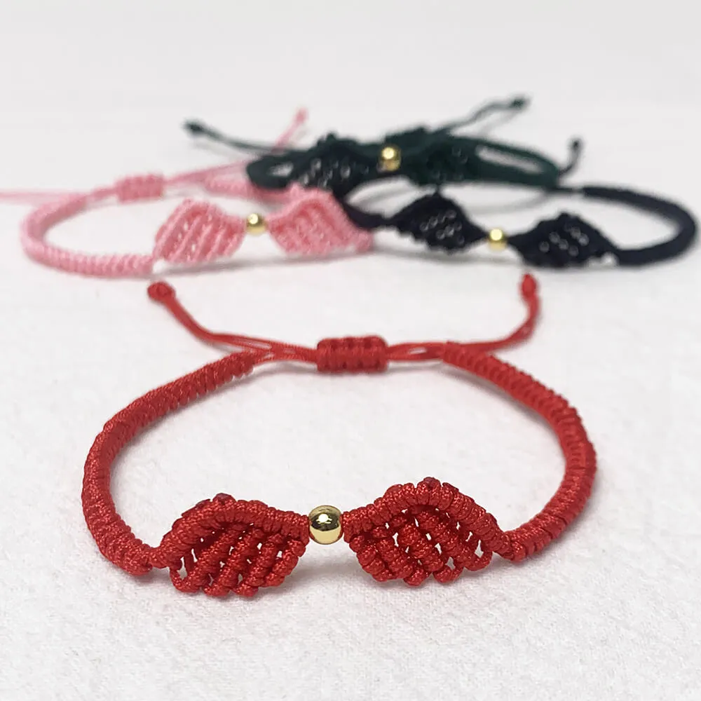 Handmade Angel Wing Macrame Bracelet