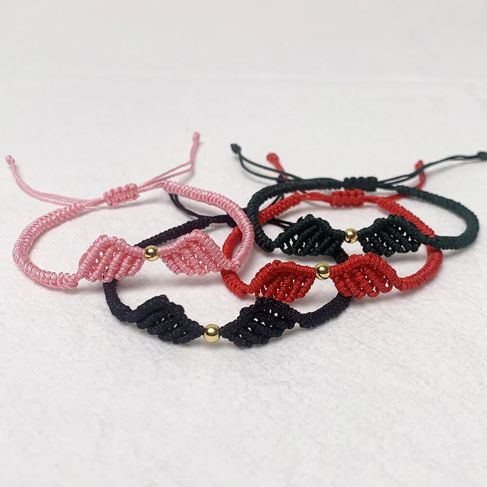 Handmade Angel Wing Macrame Bracelet