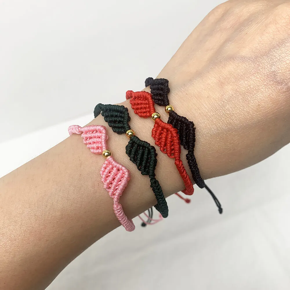 Handmade Angel Wing Macrame Bracelet