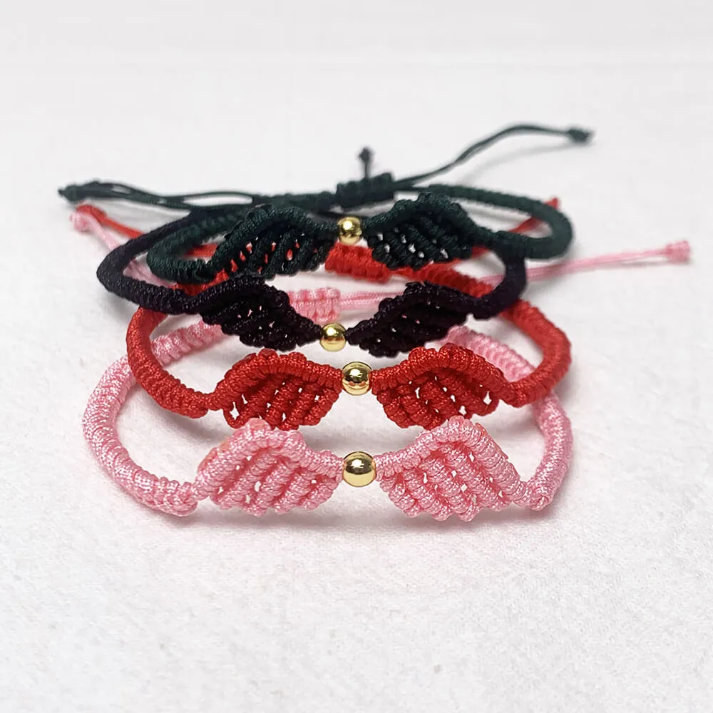 Handmade Angel Wing Macrame Bracelet