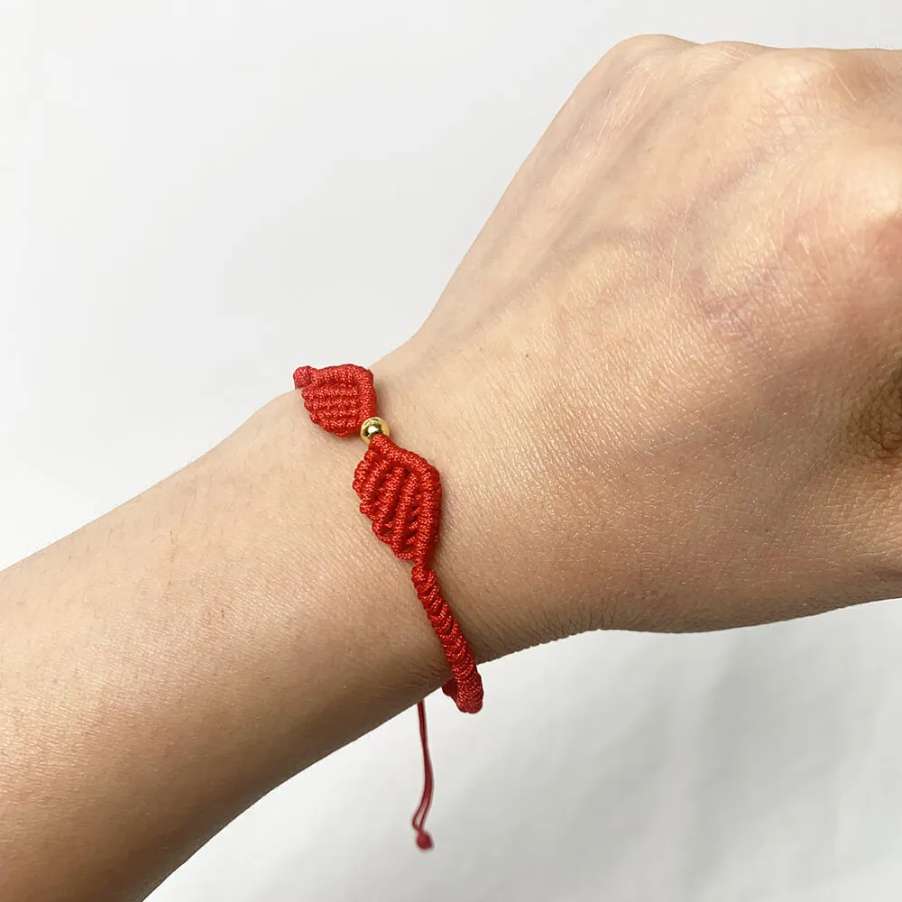 Handmade Angel Wing Macrame Bracelet