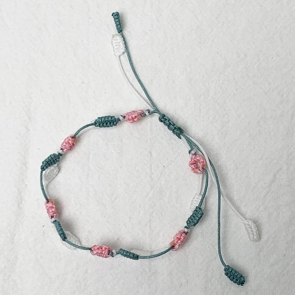 Handmade Flower Leaf Macrame Bracelet