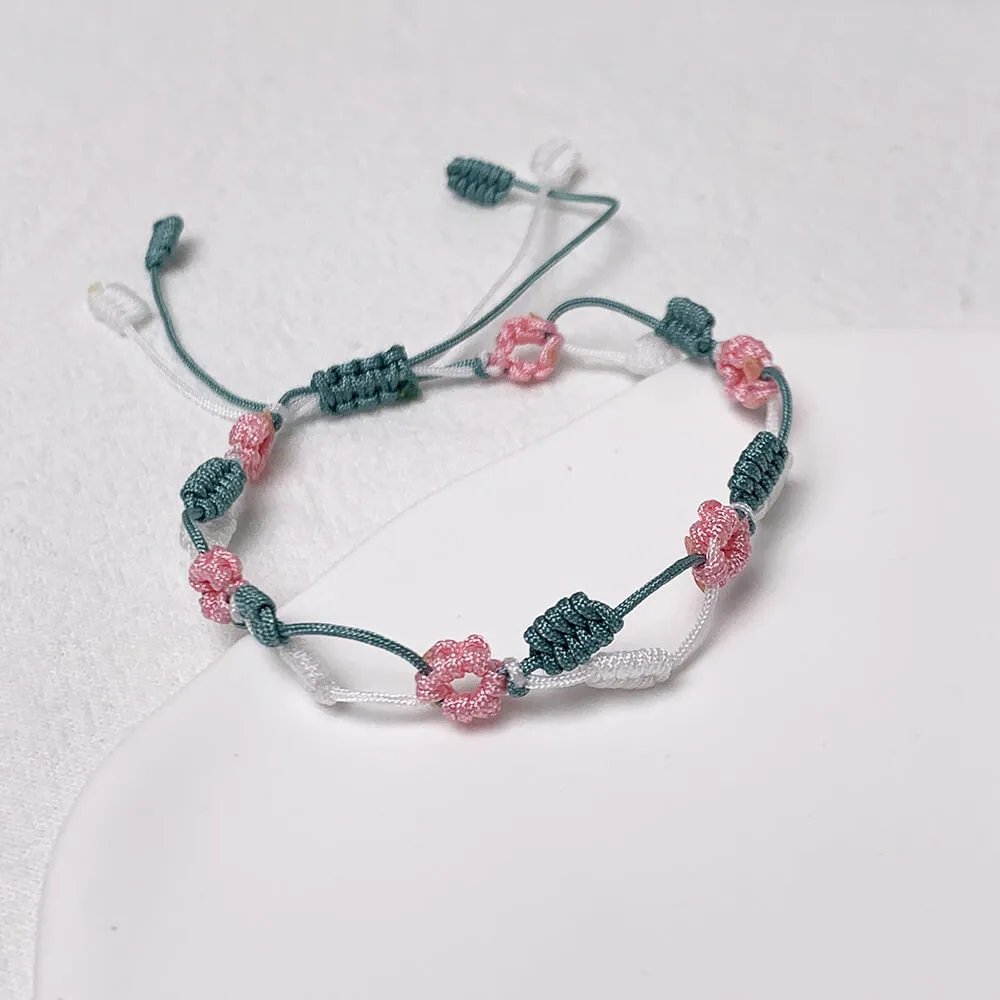 Handmade Flower Leaf Macrame Bracelet