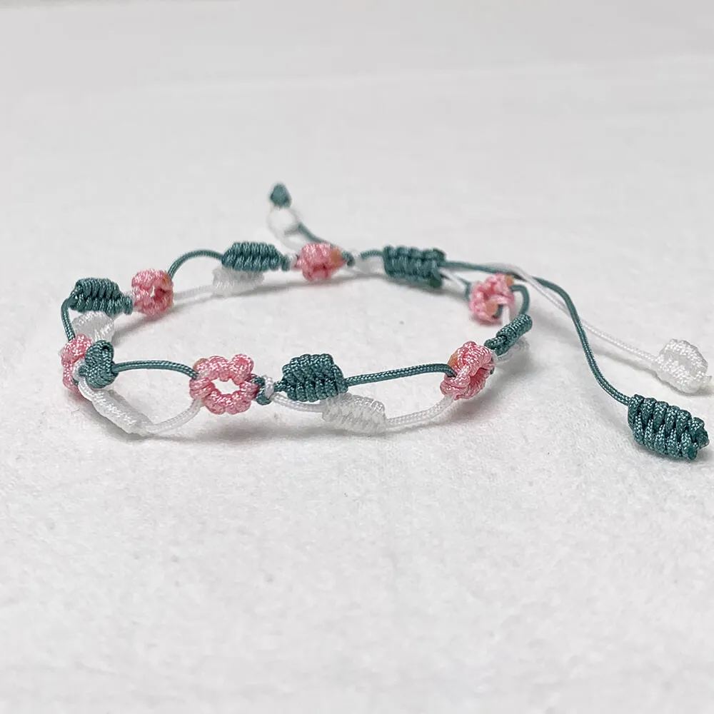 Handmade Flower Leaf Macrame Bracelet