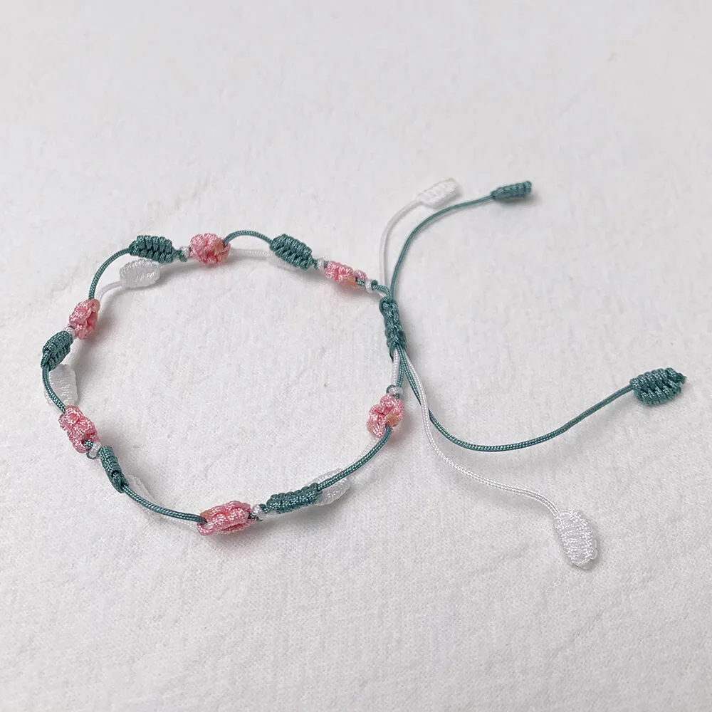 Handmade Flower Leaf Macrame Bracelet
