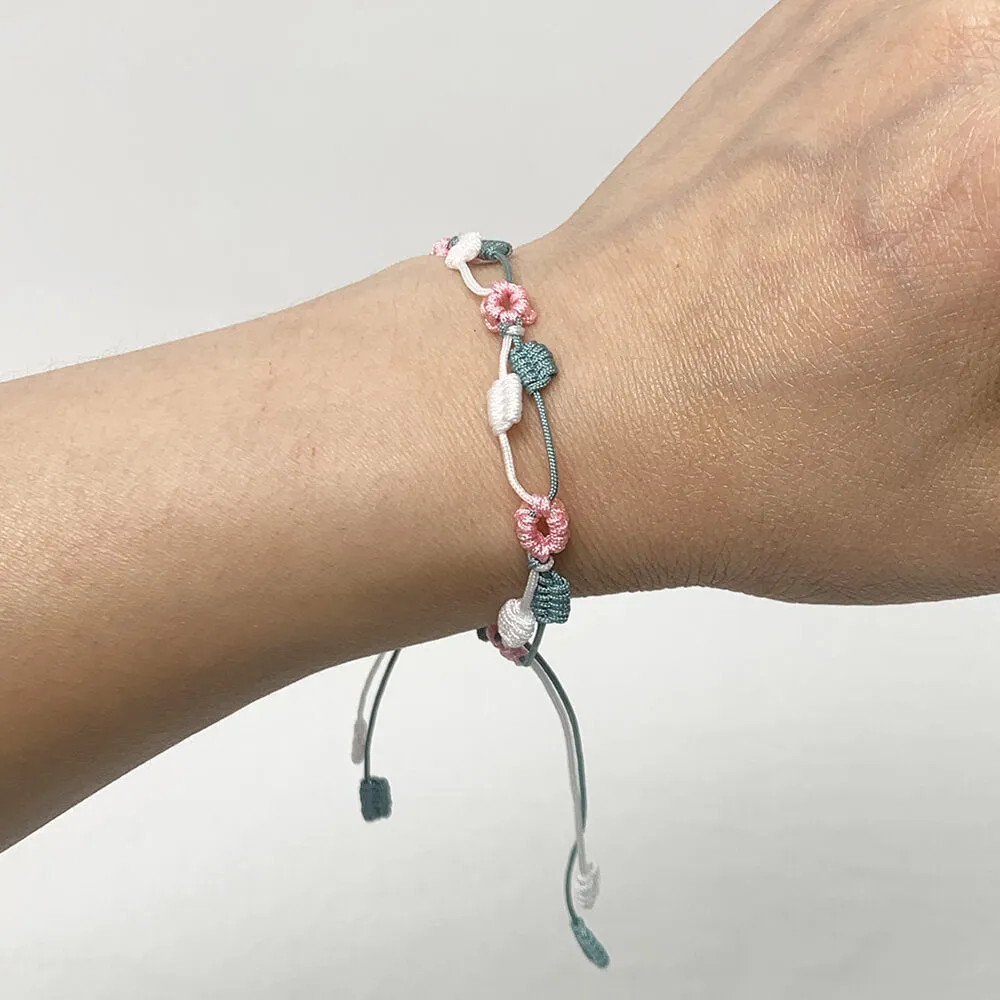Handmade Flower Leaf Macrame Bracelet