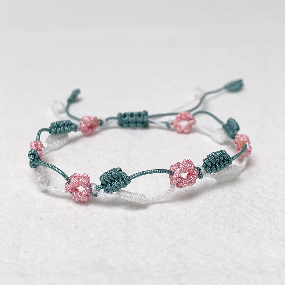 Handmade Flower Leaf Macrame Bracelet