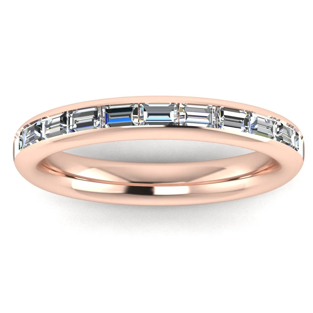 Horizontal Baguette Diamond Channel Set Eternity Band Wedding Ring CHBG