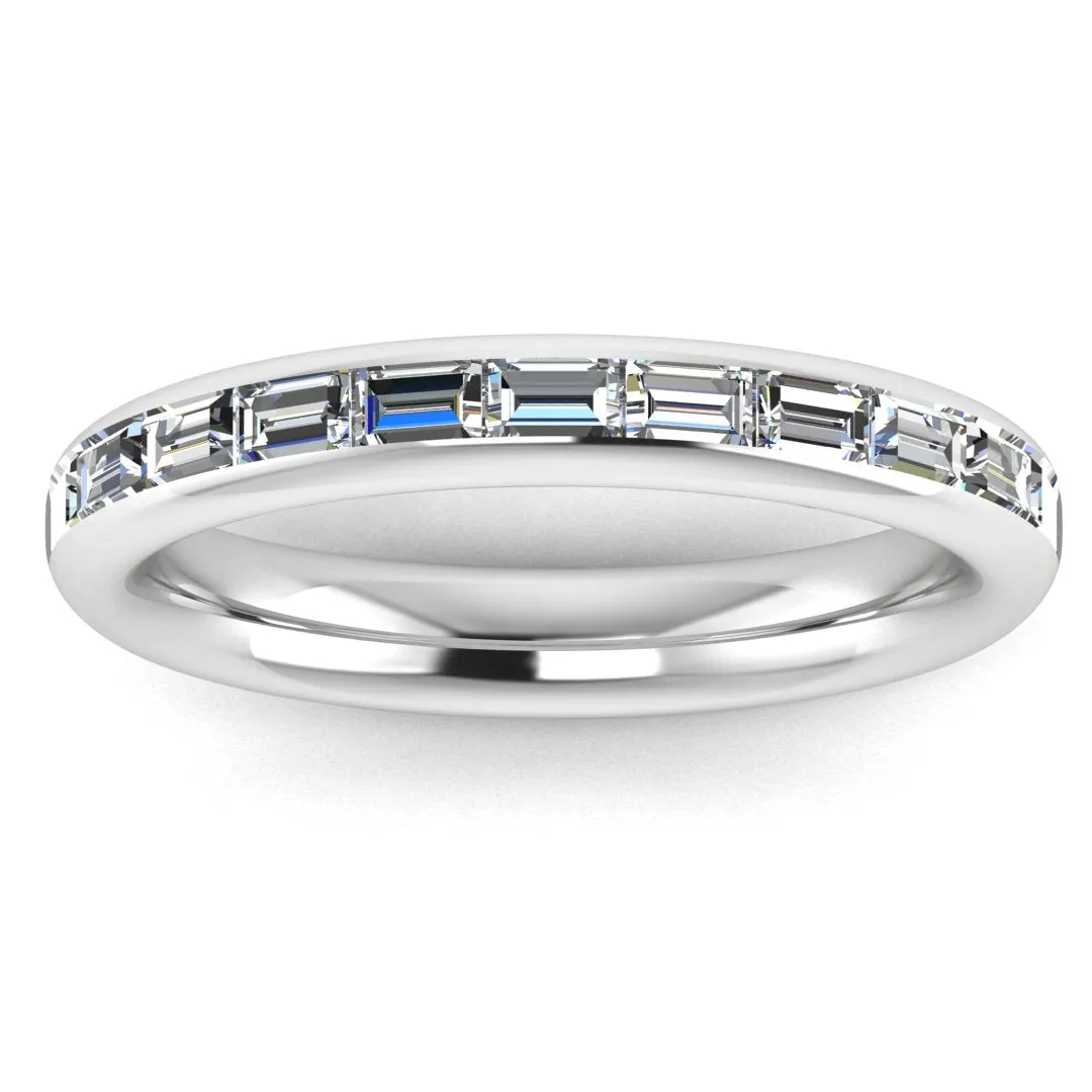 Horizontal Baguette Diamond Channel Set Eternity Band Wedding Ring CHBG