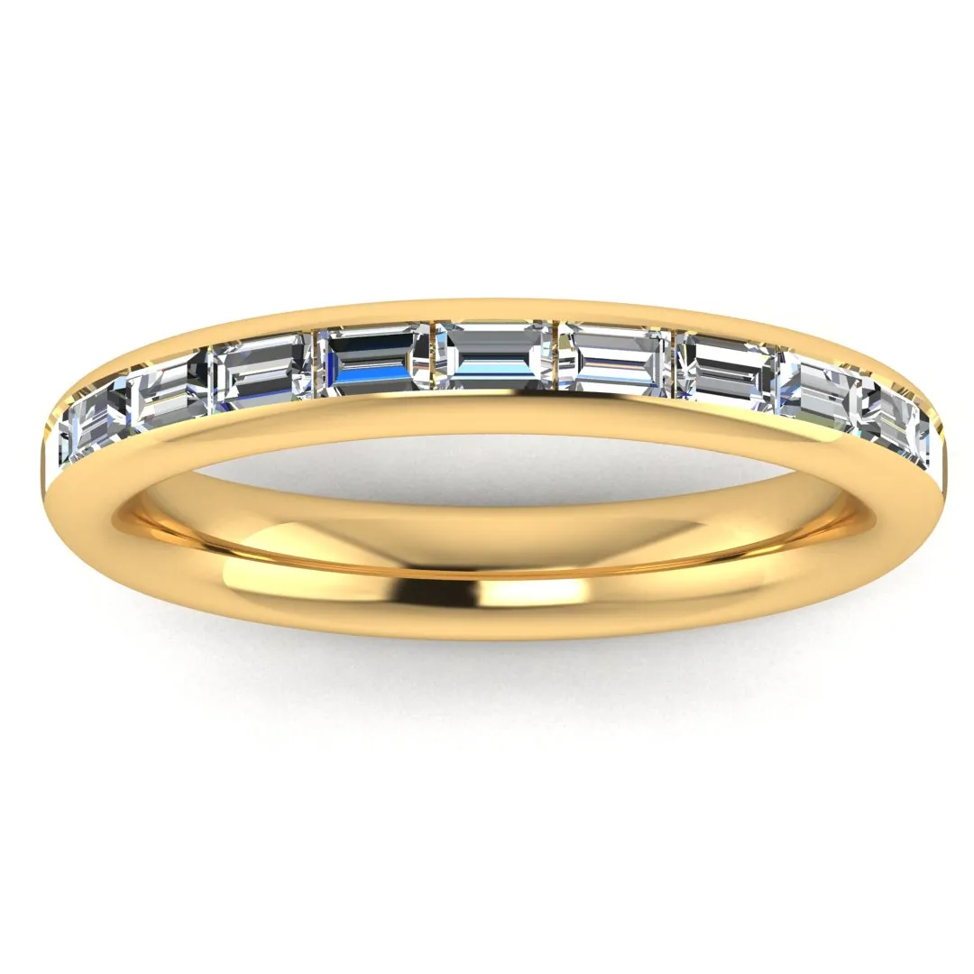 Horizontal Baguette Diamond Channel Set Eternity Band Wedding Ring CHBG