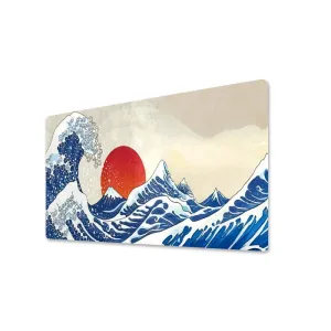 Japanese Great Wave Stitched Edge Playmat
