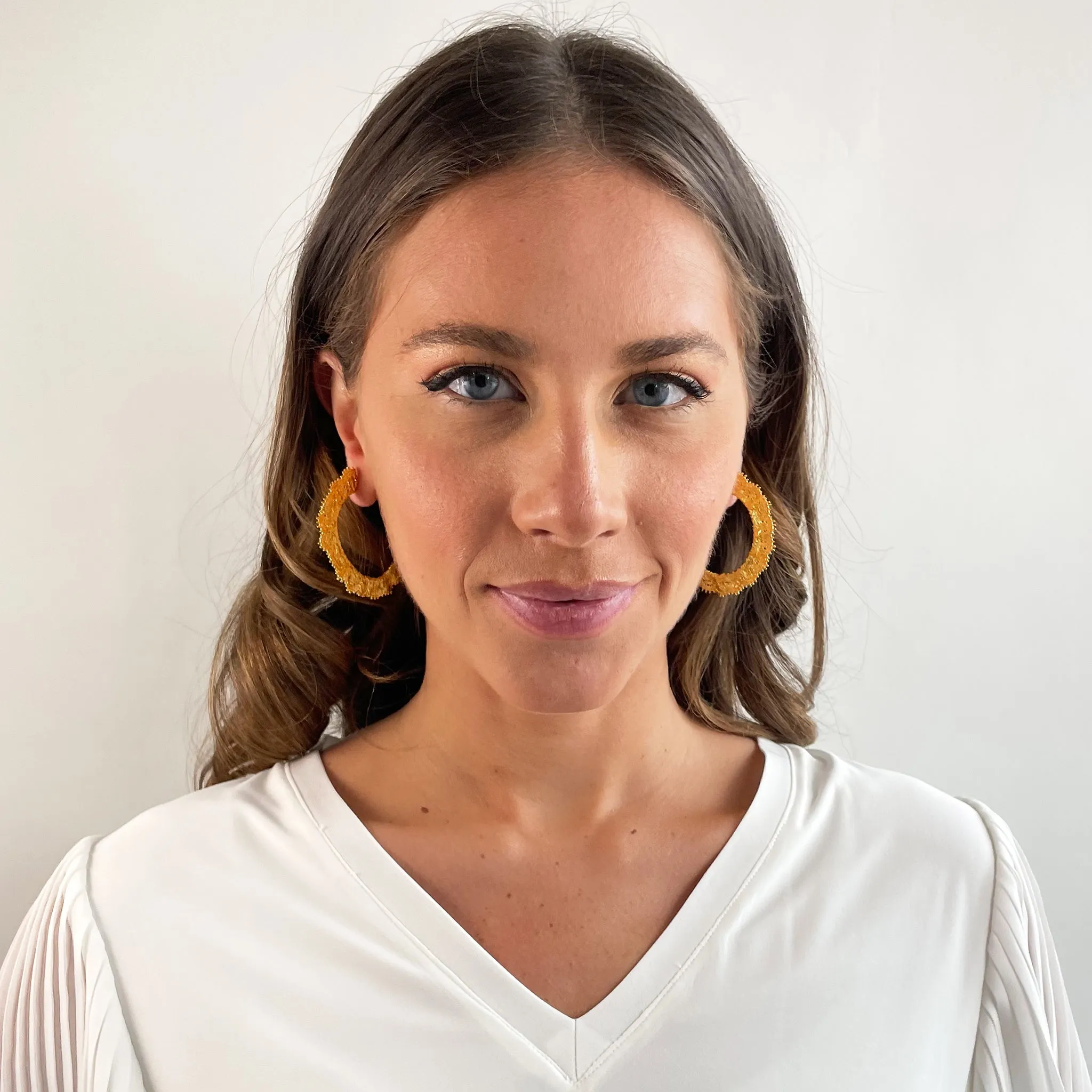 Juliette Lace Hoop Earrings Medium