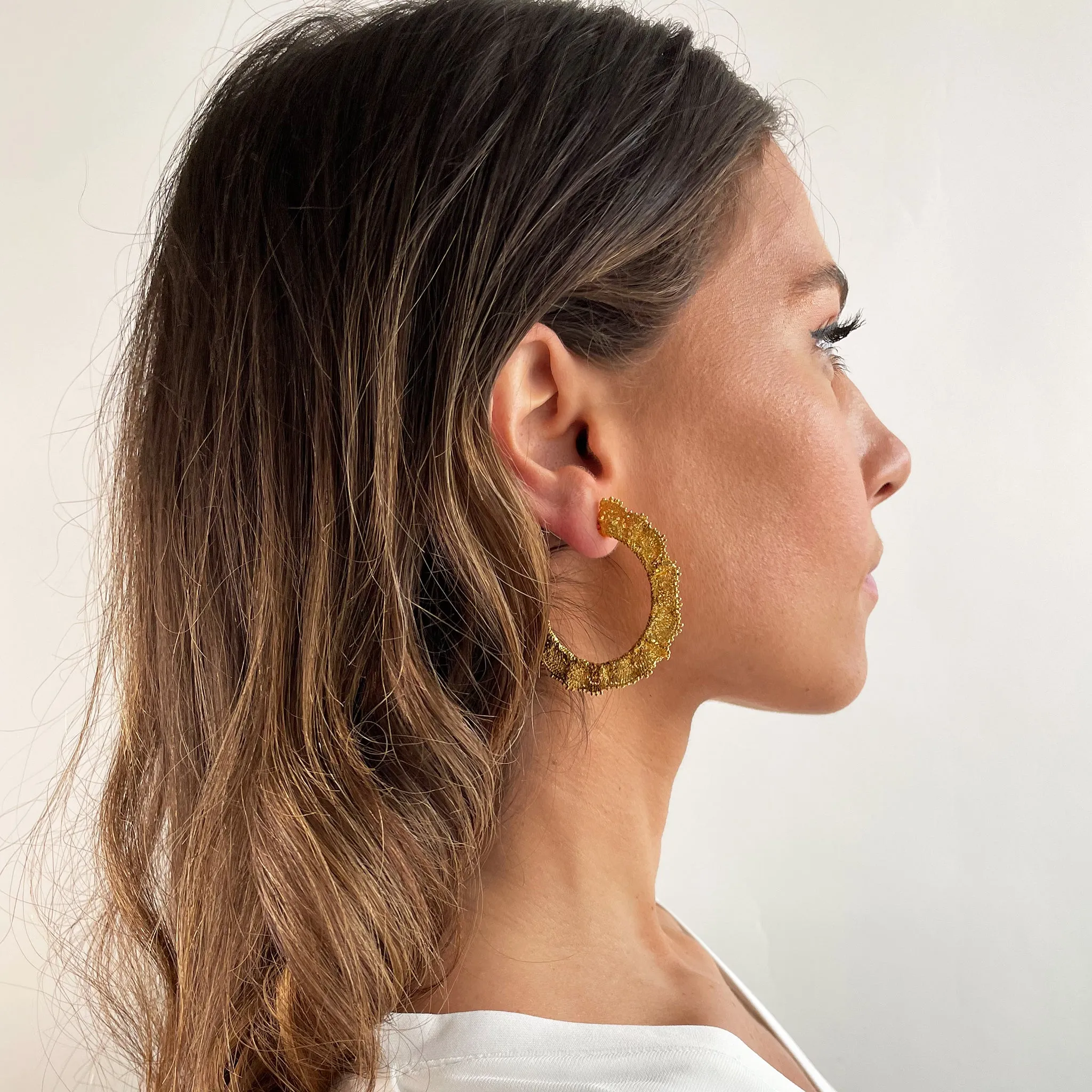 Juliette Lace Hoop Earrings Medium