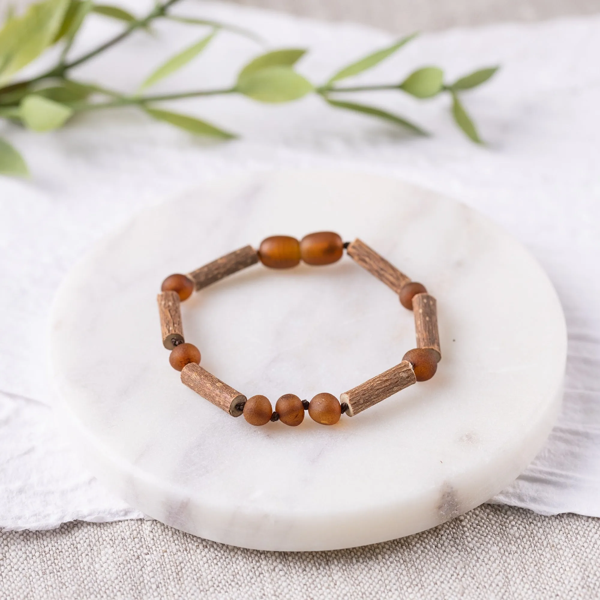 Kids | Raw Cognac Amber   Hazelwood Bracelet
