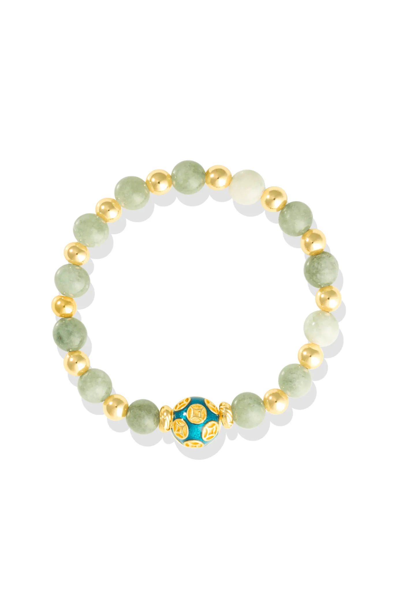 Lapis Lazuli - Love Coin Feng Shui Bracelet 18k Gold Vermeil