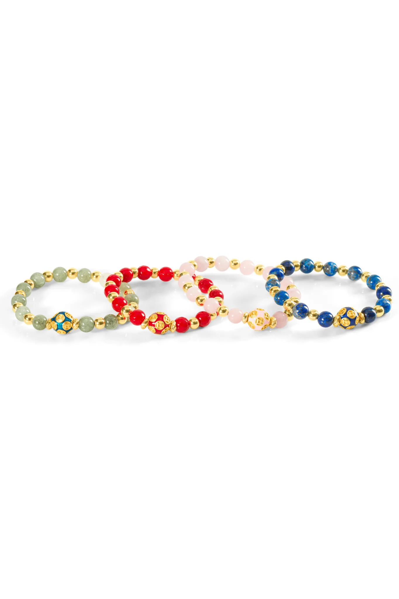 Lapis Lazuli - Love Coin Feng Shui Bracelet 18k Gold Vermeil