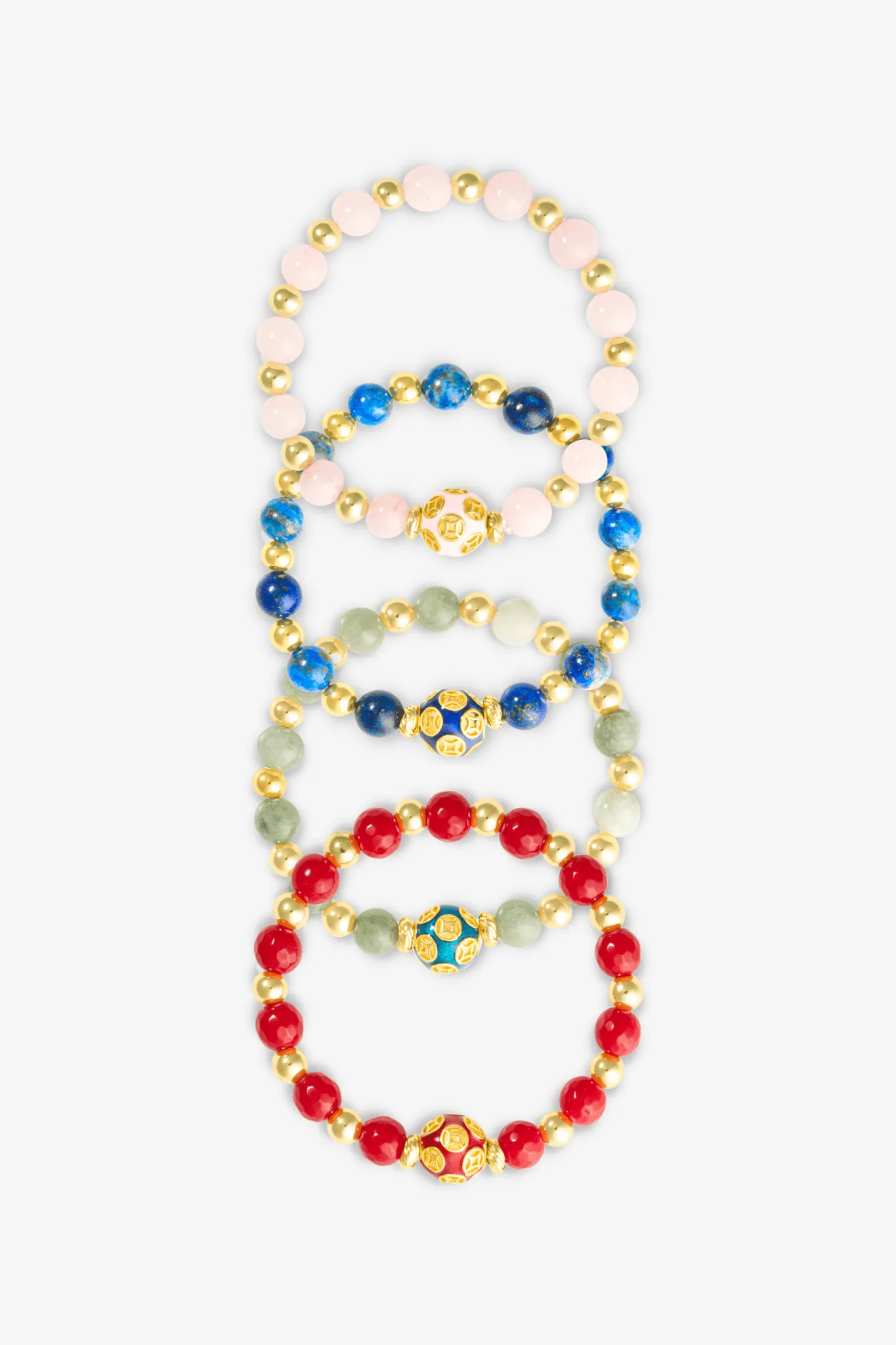 Lapis Lazuli - Love Coin Feng Shui Bracelet 18k Gold Vermeil