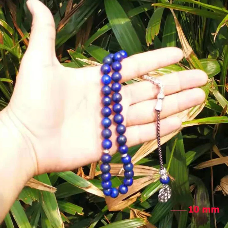 Lapis lazulis Rosary Muslim gfit For Ramadan Tasbih 33 66 99 Paryer beads Muslim misbaha Man's bracelets