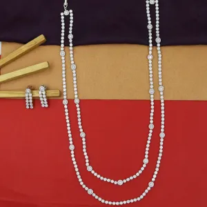 Long Neck Zircon/AD Necklace Set 10616-68