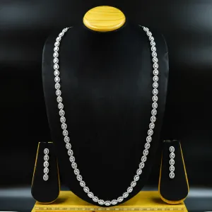Long Neck Zircon/AD Necklace Set 12551-28