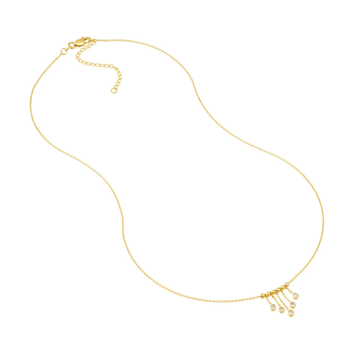 Mini Bezel Drop and Bead Station Necklace