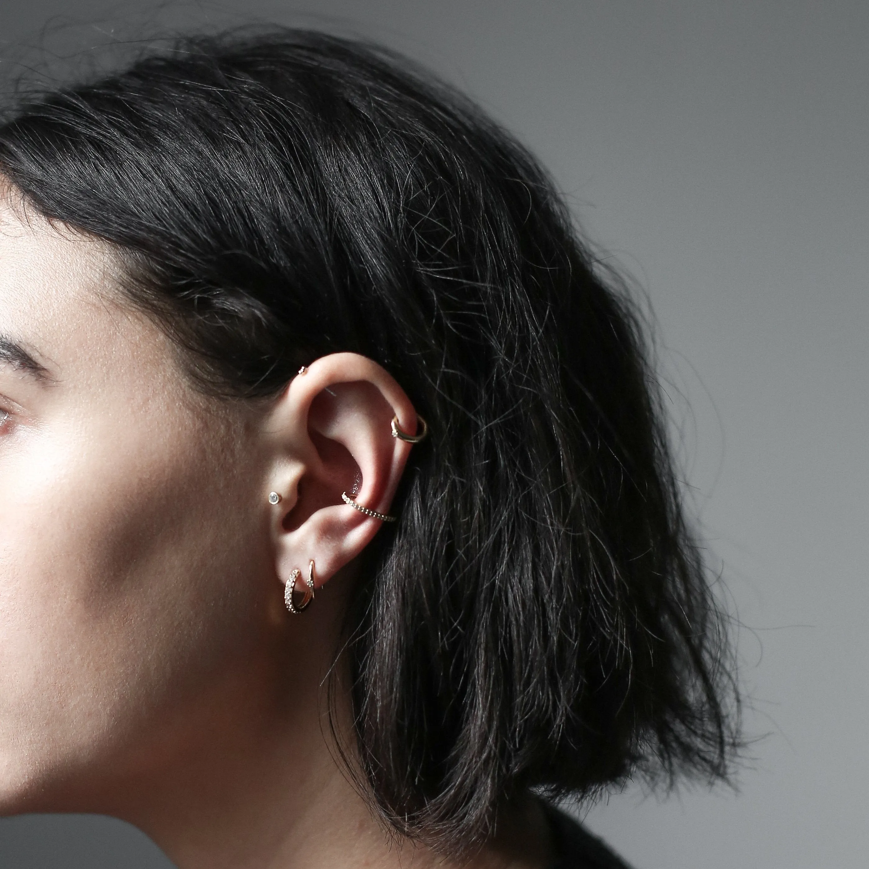 Mini Eternity Hoop Earrings