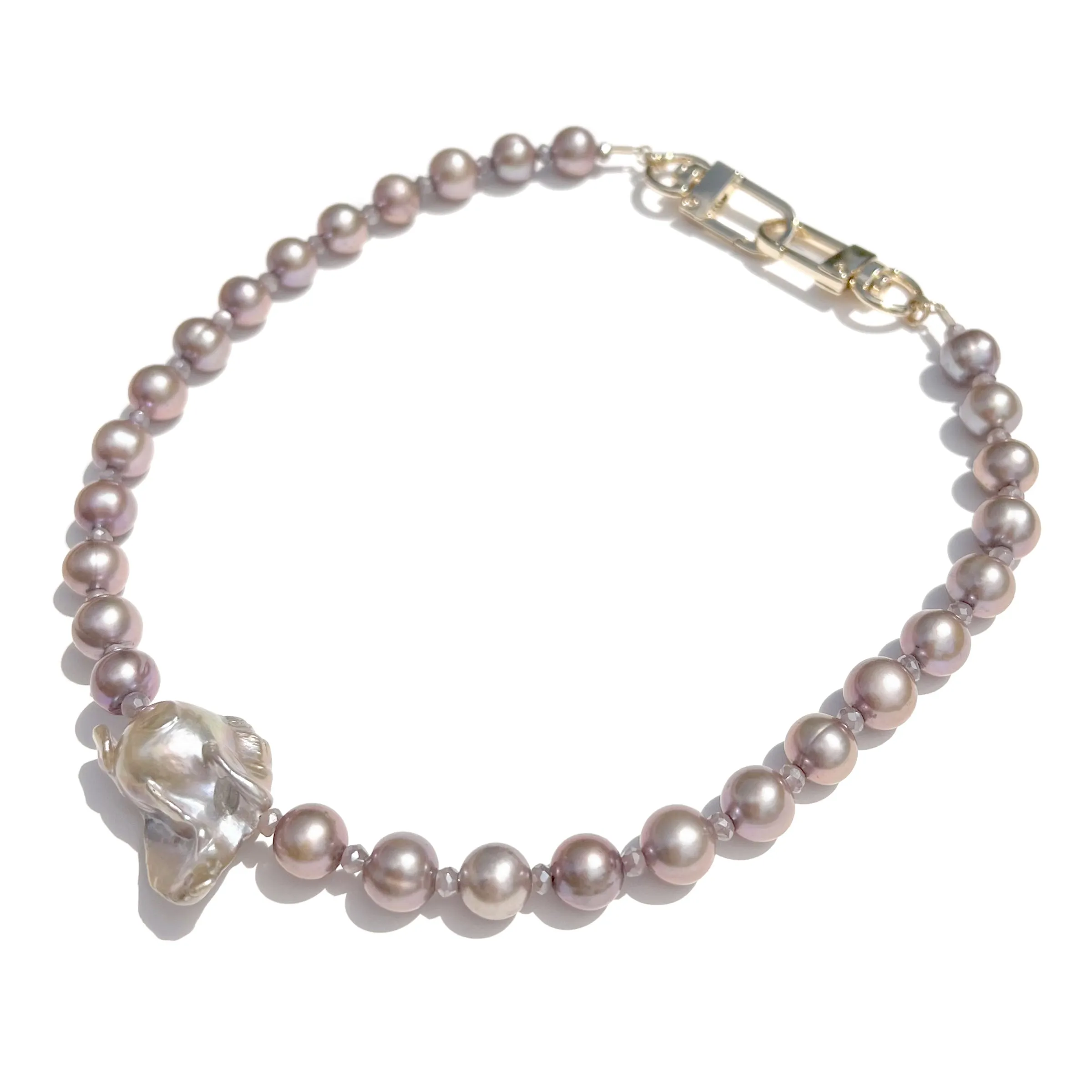 MPR x IMAGINARIUM: Pearl Melange Necklace in Mauve Pearl
