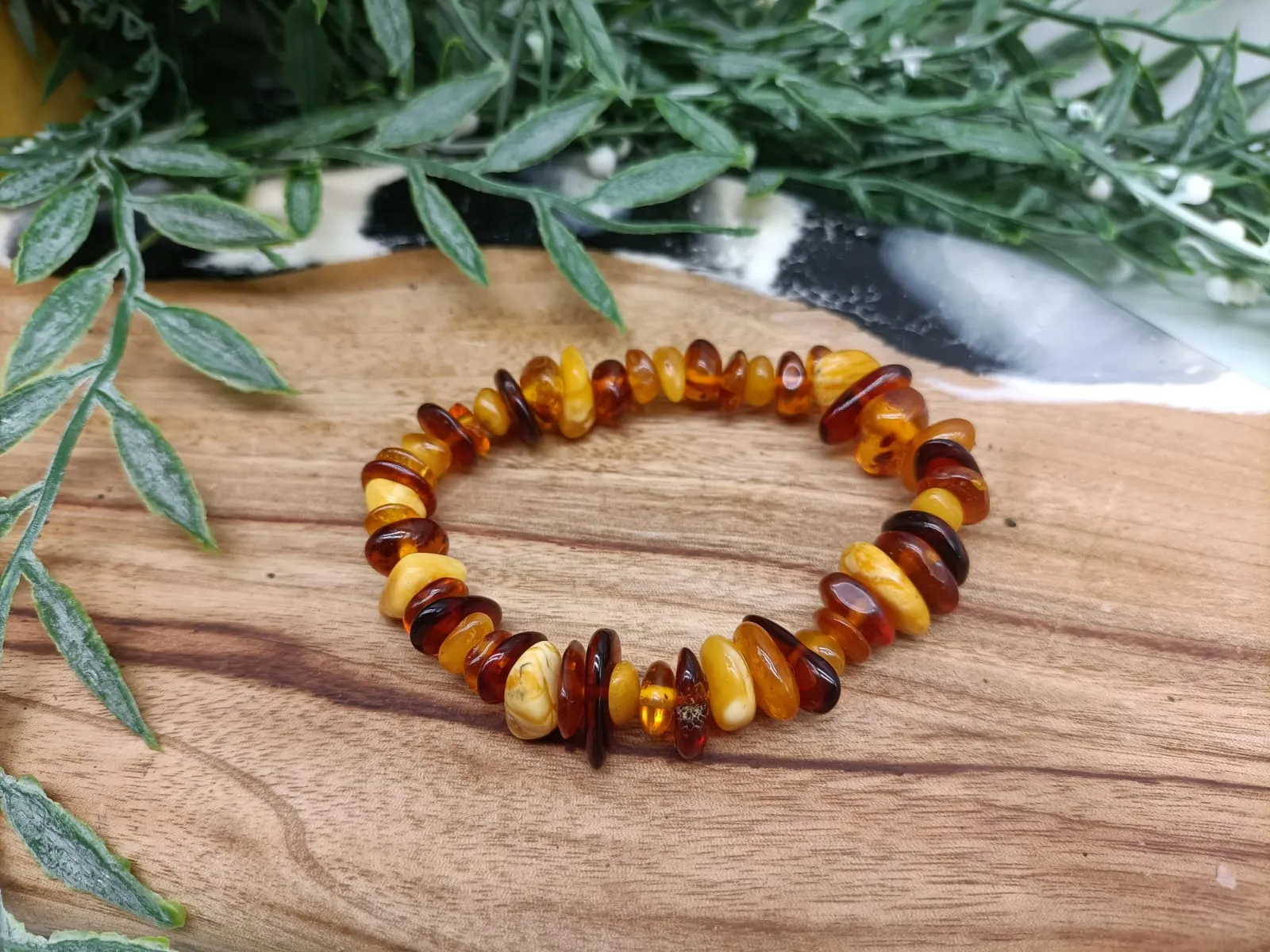 Multi Colour Amber Bracelet 12.35g