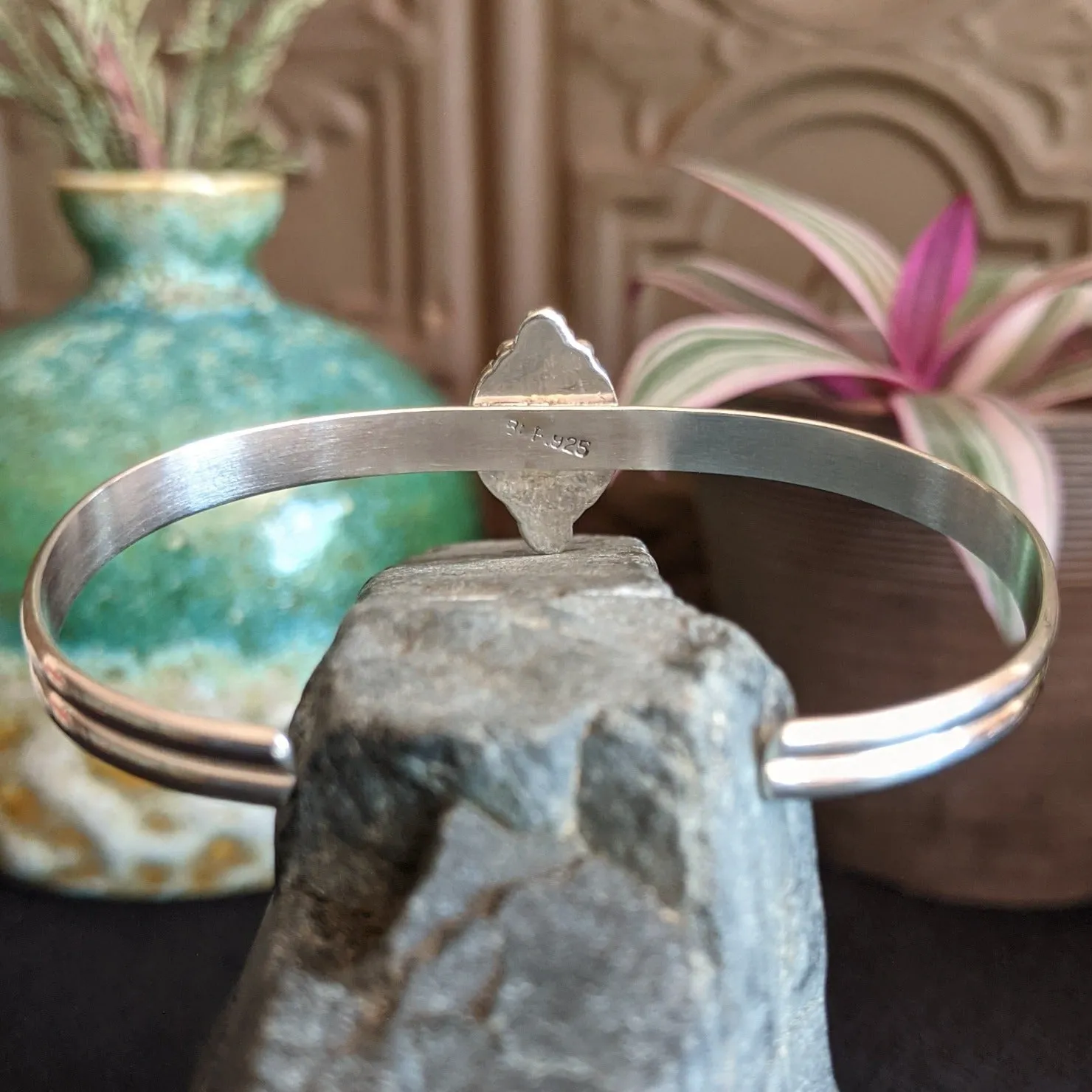 Navajo Made Turquoise Sterling Silver Cuff GJ-BRC-0051