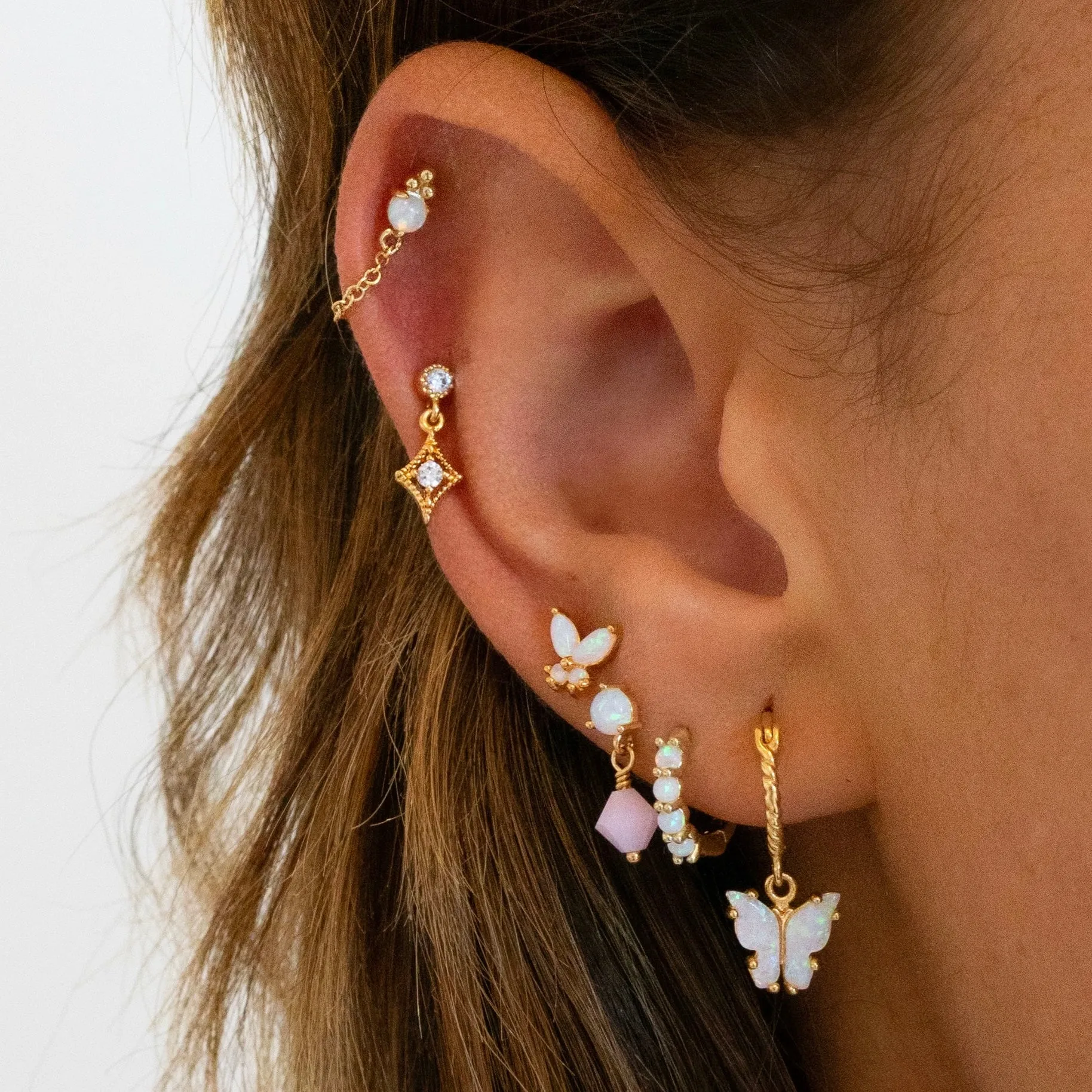 Opal Butterfly Stud