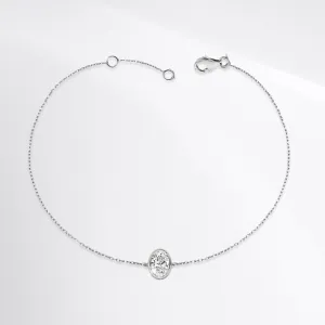 Oval Bezel Solitaire Diamond Bracelet 18kt