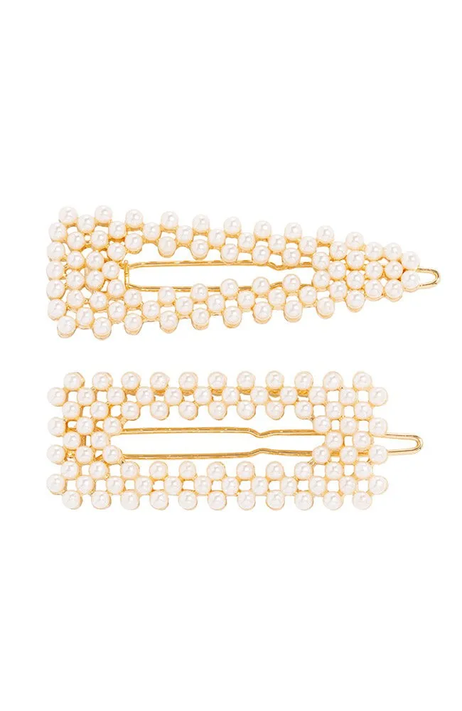 Pearl Tige Boule Barrette Set