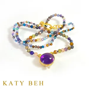 Perrine Amethyst, Diamond and Multi Zircon Necklace