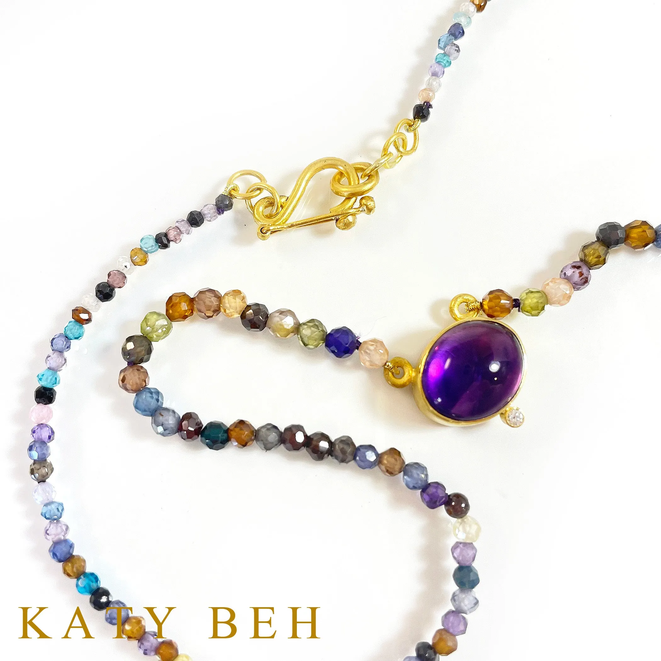 Perrine Amethyst, Diamond and Multi Zircon Necklace
