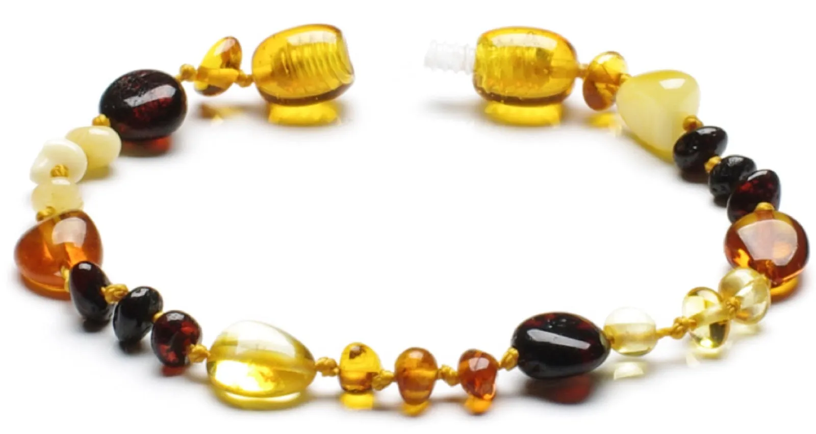 PREMIUM BALTIC AMBER TEETHING Necklace & Bracelet for CHILDREN / POLISHED CHERRY COLOR