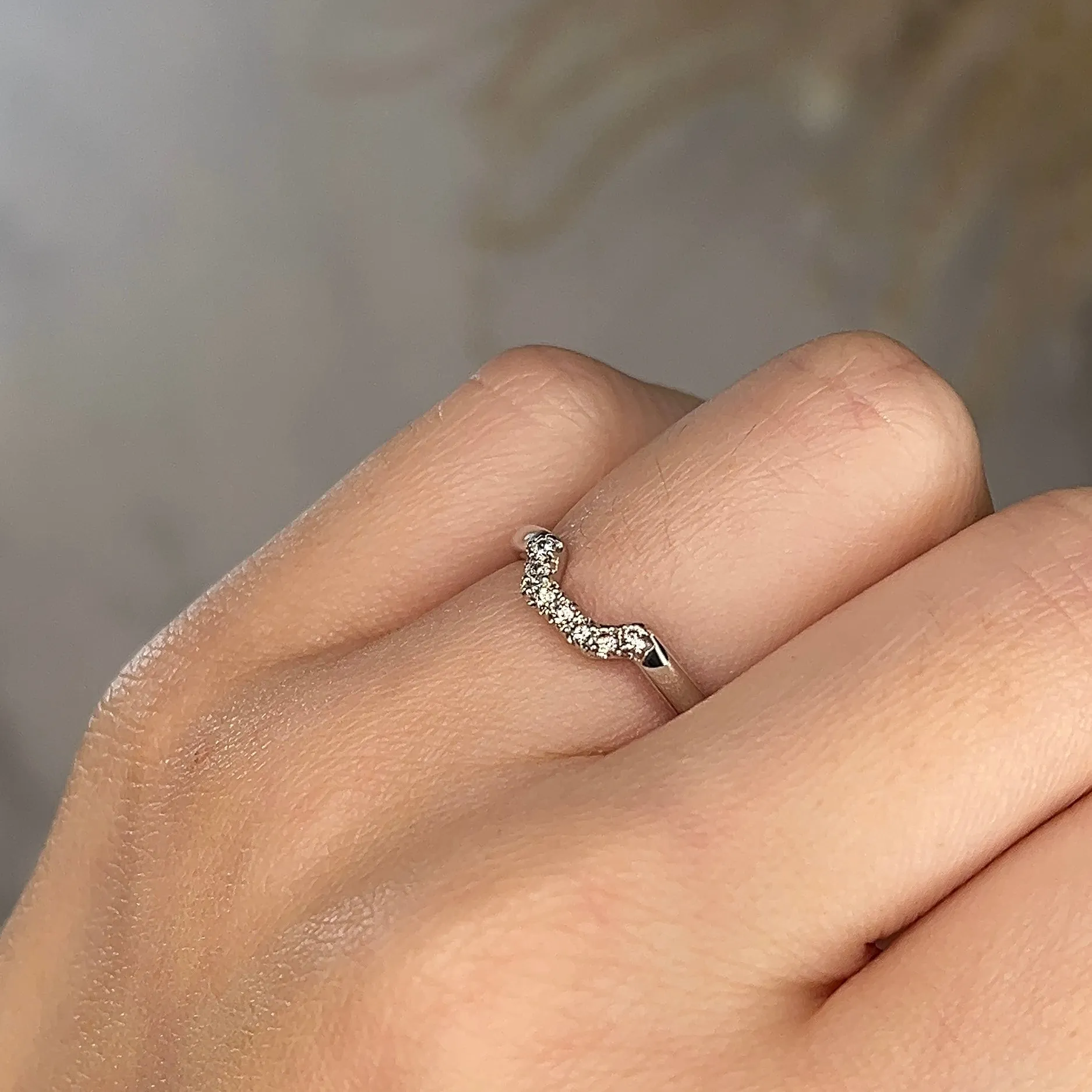 "Livia" Dainty 0.10ct Micro Set Diamonds Square Shaped Eternity Ring ET28